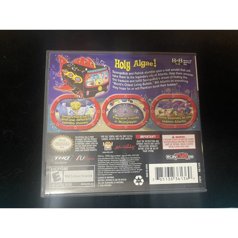 Nintendo DS‎ : Spongebob Squarepants: Atlantis Squarepantis VideoGames W/ Manual